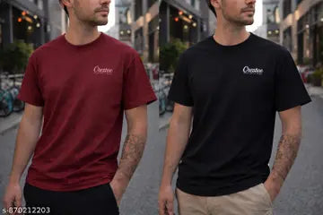 Cotton Men's T-Shirts - Pack of 2 (Assorted Colors)
