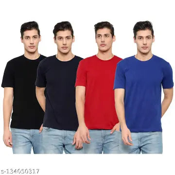 Fashionable Men's T-Shirts - Pack of 4 (Assorted Colors)