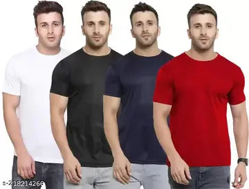 Fashionable Men's T-Shirts - Pack of 4 (Assorted Colors)
