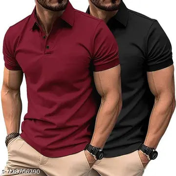 Cotton Men's T-Shirts - Pack of 2 (Assorted Colors)