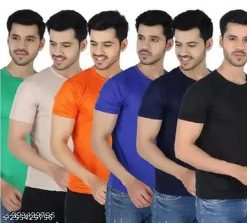 Men's T-Shirts - Pack of 6 (Assorted Colors)