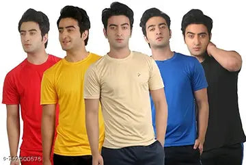 Men's T-Shirts - Pack of 5 (Assorted Colors)