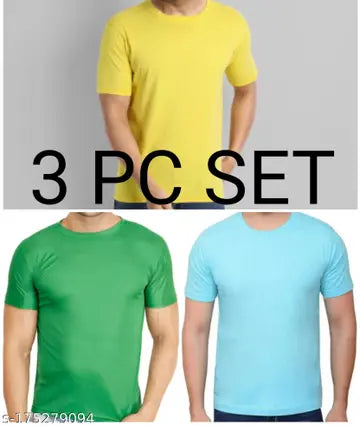 Men's T-Shirts - Pack of 3 (Assorted Colors)