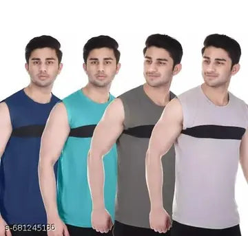 Solid Men's T-Shirts - Pack of 4 (Assorted Colors)