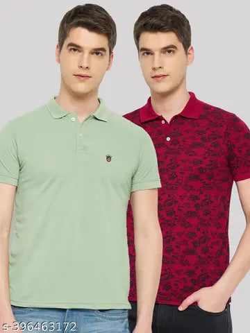 Fashionable Men's T-Shirts - Pack of 2 (Assorted Colors)